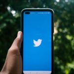 Smartphone mit Twitter-Logo und Social-Media-Profil