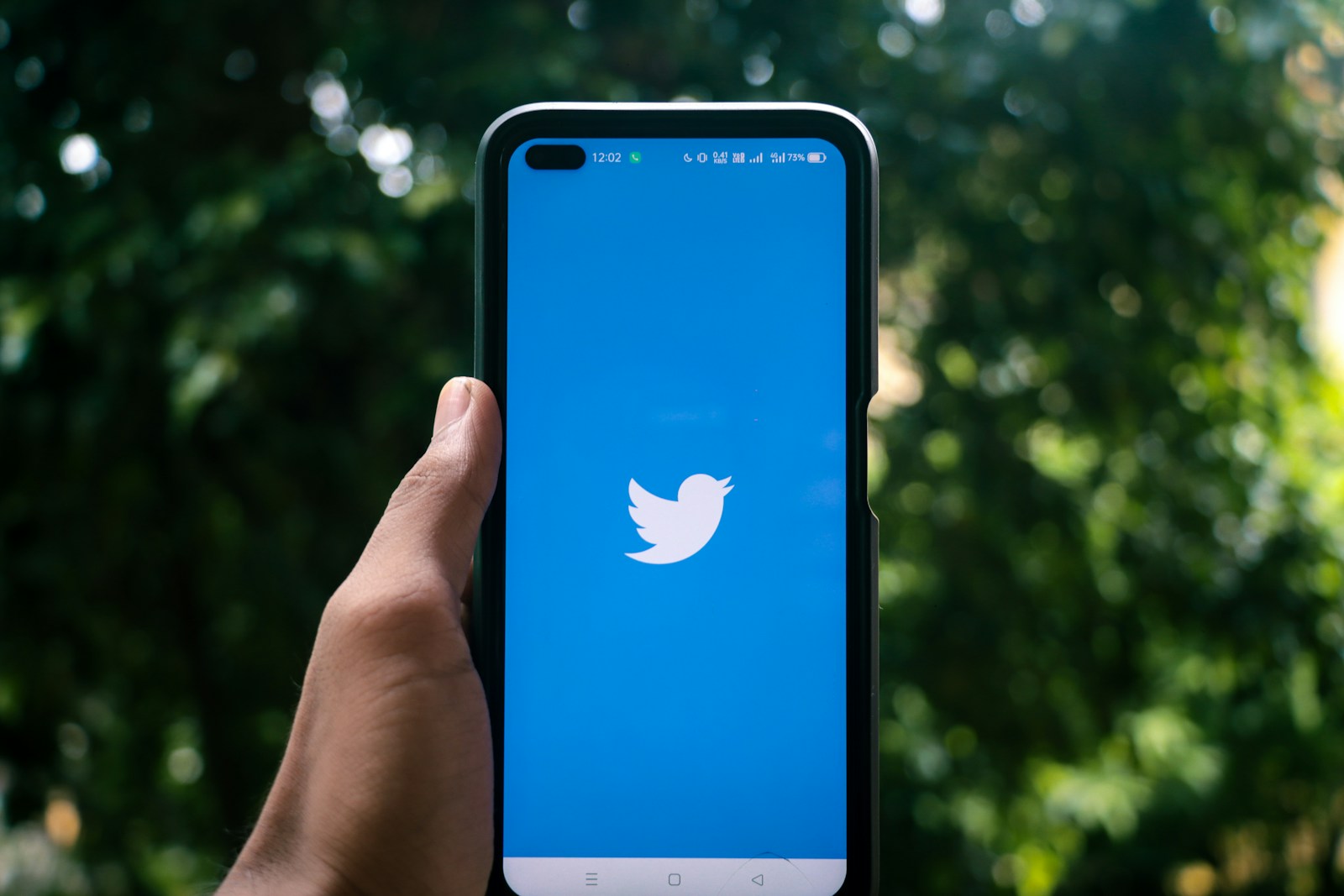 Smartphone mit Twitter-Logo und Social-Media-Profil